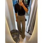 Calça alfaiataria cinza esverdeado