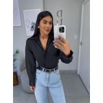 Camisa Amélia acetinada preta