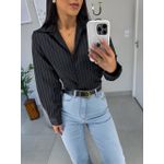 Camisa Amélia acetinada preta