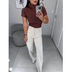 Wide leg elastano off white
