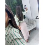 Camisa listrada creme/verde