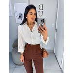 Camisa acetinada off white