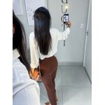 Camisa acetinada off white