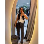 Wide leg elastano preta vintage