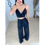 Calça paetê preta 