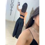 Calça paetê preta 