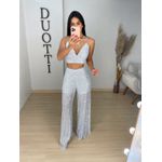 Calça paetê branca 