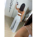 Calça paetê branca 