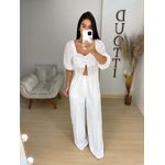 Blusa alongada chiffon branca