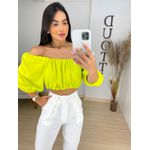Cropped franzido lima