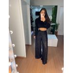 Calça paetê preta 