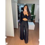 Calça paetê preta 