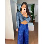 Calça paetê azul royal