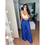 Calça paetê azul royal
