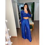 Calça paetê azul royal