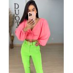 Calça reta alfaiataria verde