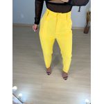 Calça reta alfaiataria amarela