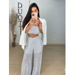 Calça paetê branca 