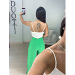 Cropped linho bege