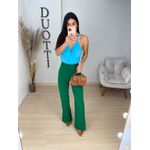 Calça flare alfaiataria verde
