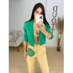 Blazer cropped alfaiataria verde