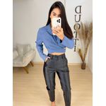 Cropped linho azul 