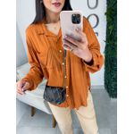 Camisa risca de giz alaranjado