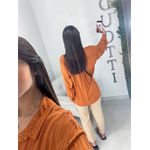 Camisa risca de giz alaranjado