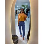 Calça alfaiataria reta azul