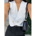 Colete risca de giz branco