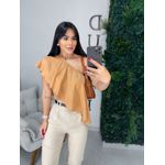 Blusa babado caramelo