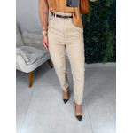 Calça alfaiataria reta areia