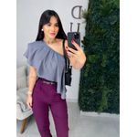 Blusa babado cinza