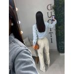 Wide leg linho off white