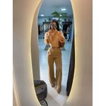 Calça alfaiataria cinto marrom claro