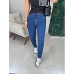 Calça mom elastano escura