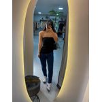 Calça mom elastano escura