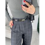 Calça alfaiataria xadrez grafite