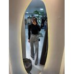 Calça alfaiataria xadrez cinza claro