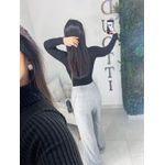 Calça alfaiataria xadrez cinza claro