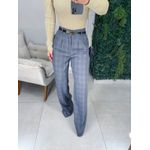 Calça alfaiataria xadrez cinza escuro