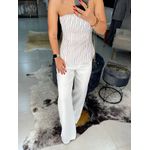 Blusa risca de giz branca