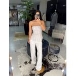 Blusa risca de giz branca