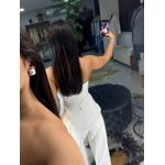 Blusa risca de giz branca