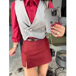 Short saia alfaiataria cereja