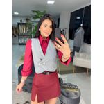 Short saia alfaiataria cereja
