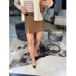 Short saia alfaiataria marrom