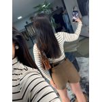 Short saia alfaiataria marrom