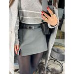 Short saia alfaiataria chumbo