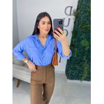 Camisa viscolinho azul